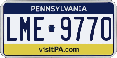 PA license plate LME9770