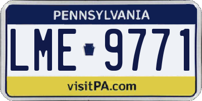 PA license plate LME9771