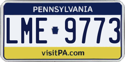PA license plate LME9773