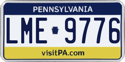 PA license plate LME9776