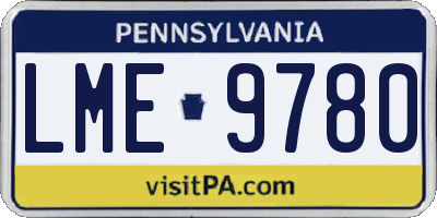 PA license plate LME9780