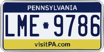 PA license plate LME9786
