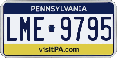 PA license plate LME9795