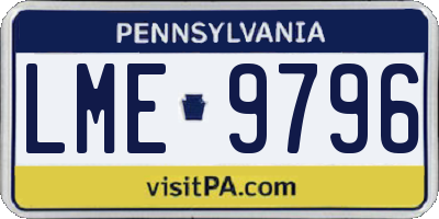 PA license plate LME9796