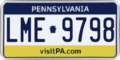 PA license plate LME9798