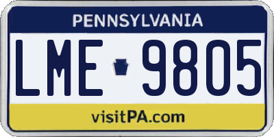 PA license plate LME9805