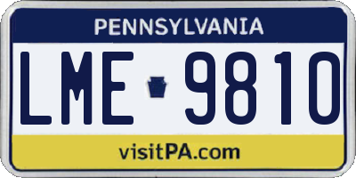 PA license plate LME9810