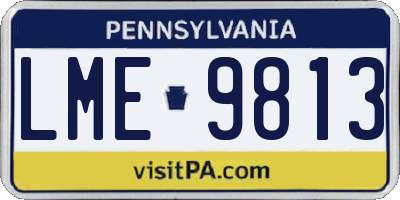 PA license plate LME9813