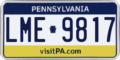 PA license plate LME9817