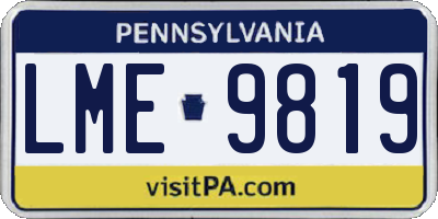 PA license plate LME9819