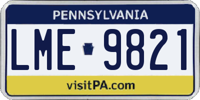PA license plate LME9821