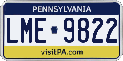 PA license plate LME9822