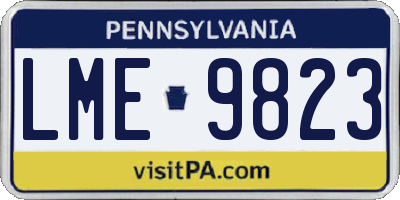 PA license plate LME9823