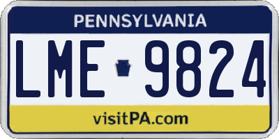 PA license plate LME9824