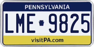 PA license plate LME9825