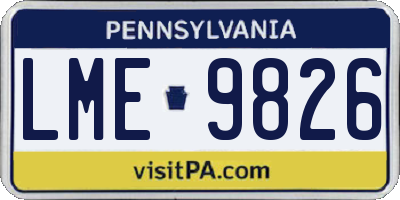 PA license plate LME9826