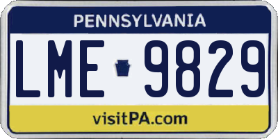 PA license plate LME9829