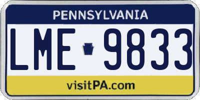 PA license plate LME9833