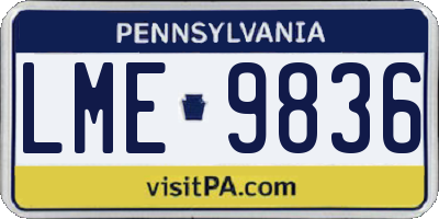 PA license plate LME9836