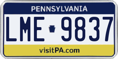 PA license plate LME9837