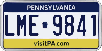 PA license plate LME9841