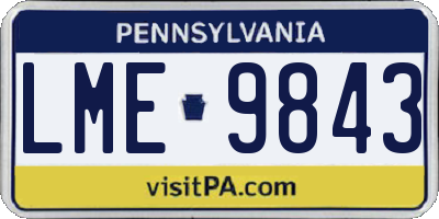 PA license plate LME9843