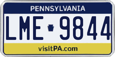 PA license plate LME9844