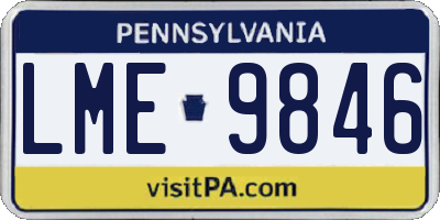 PA license plate LME9846