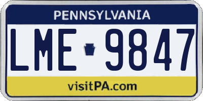 PA license plate LME9847
