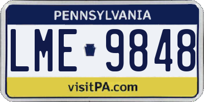 PA license plate LME9848