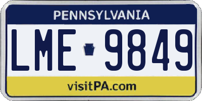 PA license plate LME9849