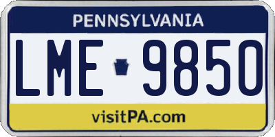 PA license plate LME9850