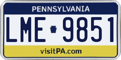 PA license plate LME9851
