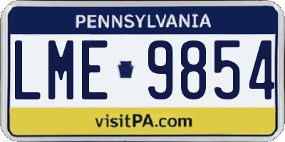 PA license plate LME9854