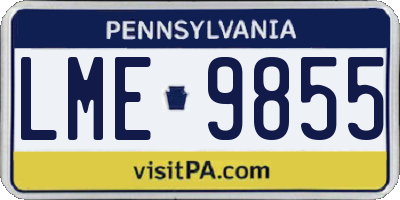 PA license plate LME9855