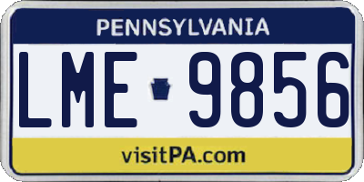 PA license plate LME9856