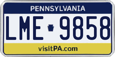 PA license plate LME9858