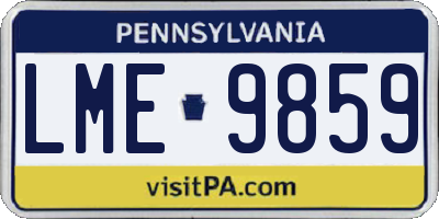 PA license plate LME9859