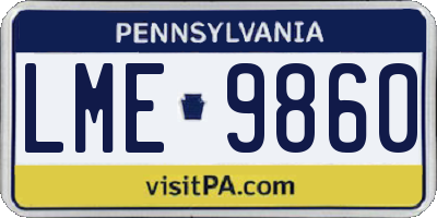 PA license plate LME9860
