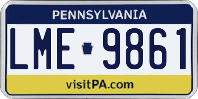 PA license plate LME9861