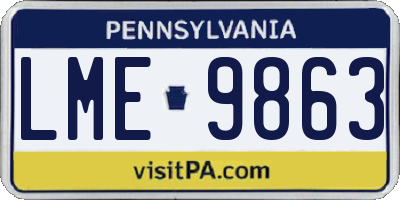 PA license plate LME9863