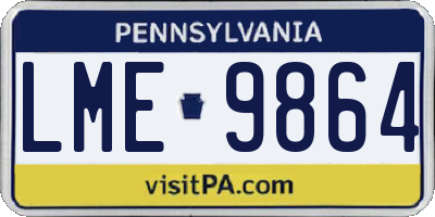 PA license plate LME9864