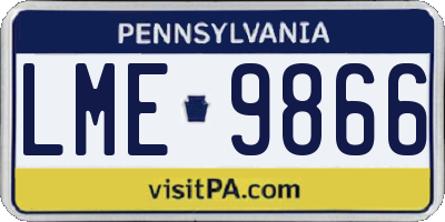 PA license plate LME9866