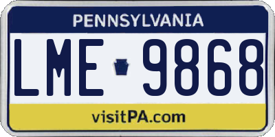 PA license plate LME9868