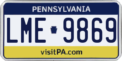 PA license plate LME9869