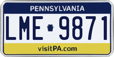 PA license plate LME9871