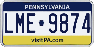 PA license plate LME9874
