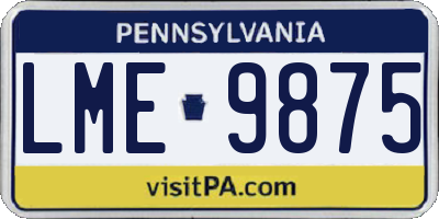 PA license plate LME9875