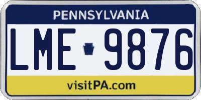 PA license plate LME9876