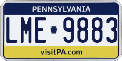 PA license plate LME9883